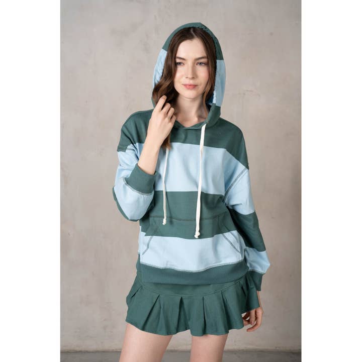 Yarn-Dye Stripe Hoodie for wholesale by lalamia