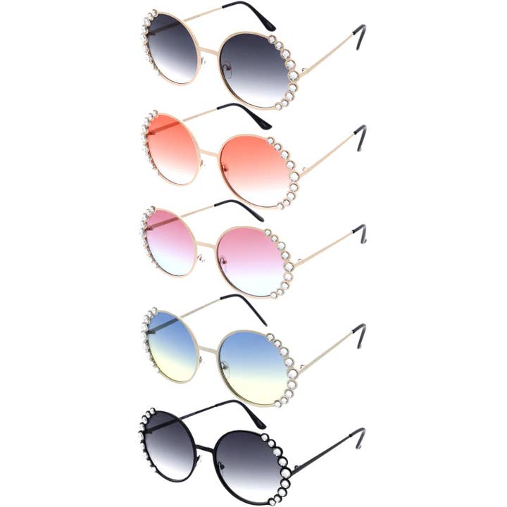 ROUND RHINESTONE FRAME ASSORTED SUNGLASSES for wholesale by Girly