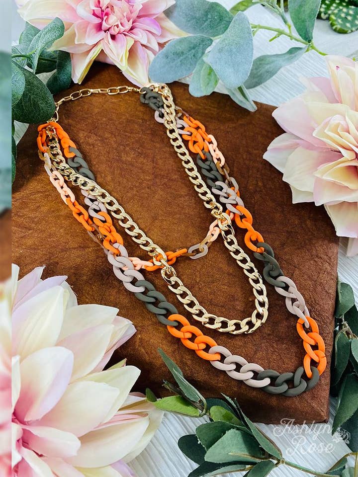 ORAnge you glad three strand necklace for wholesale by GRACE+EMMA by Southern Grace