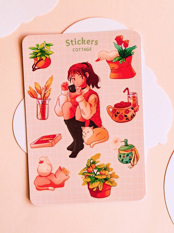 Feuille de stickers - Cottage pour la vente par Sekai of kangae
