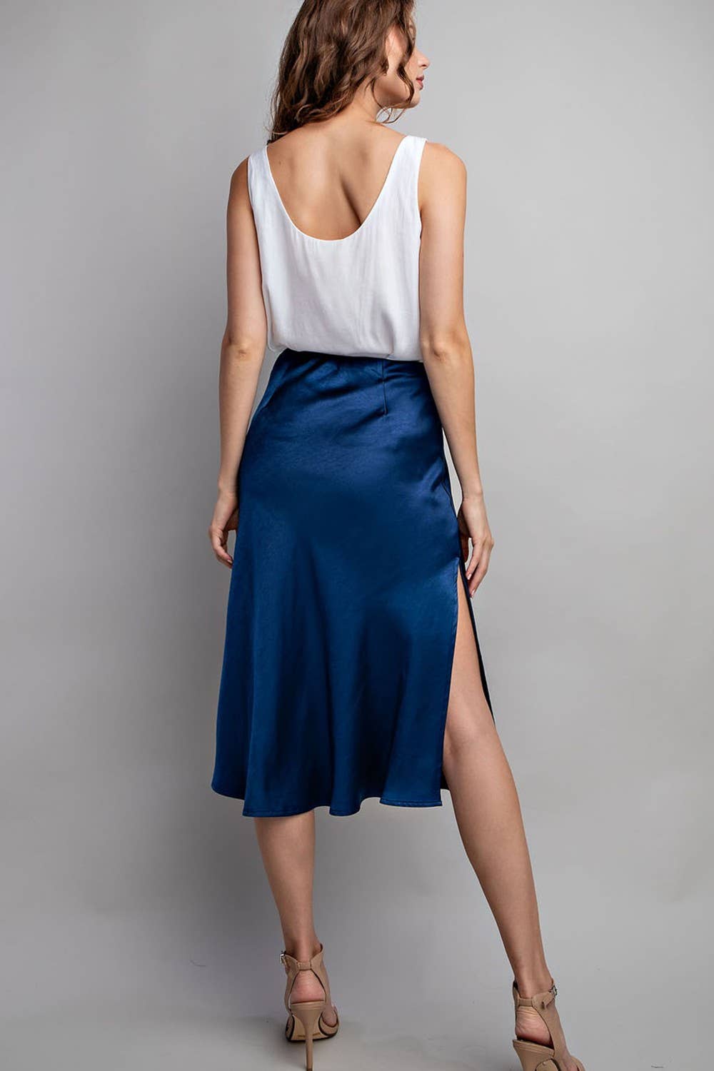 Peace Love Line - Wholesale Skirt - Women's - SLI4059 - SATIN MIDI SKIRT17