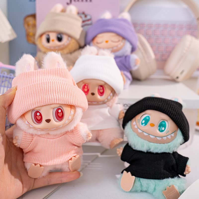 Little Trendy - Wholesale Doll Clothing - Kids - Blank shirts & knitted caps 2pcs set doll clothes6