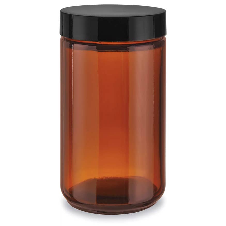 JoyJolt Borosilicate Glass Jars With Bamboo Lids, 27 fl oz, Set of 2