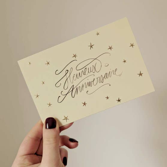 Tifalia - Wholesale Postcard - Golden card "Happy Birthday"1