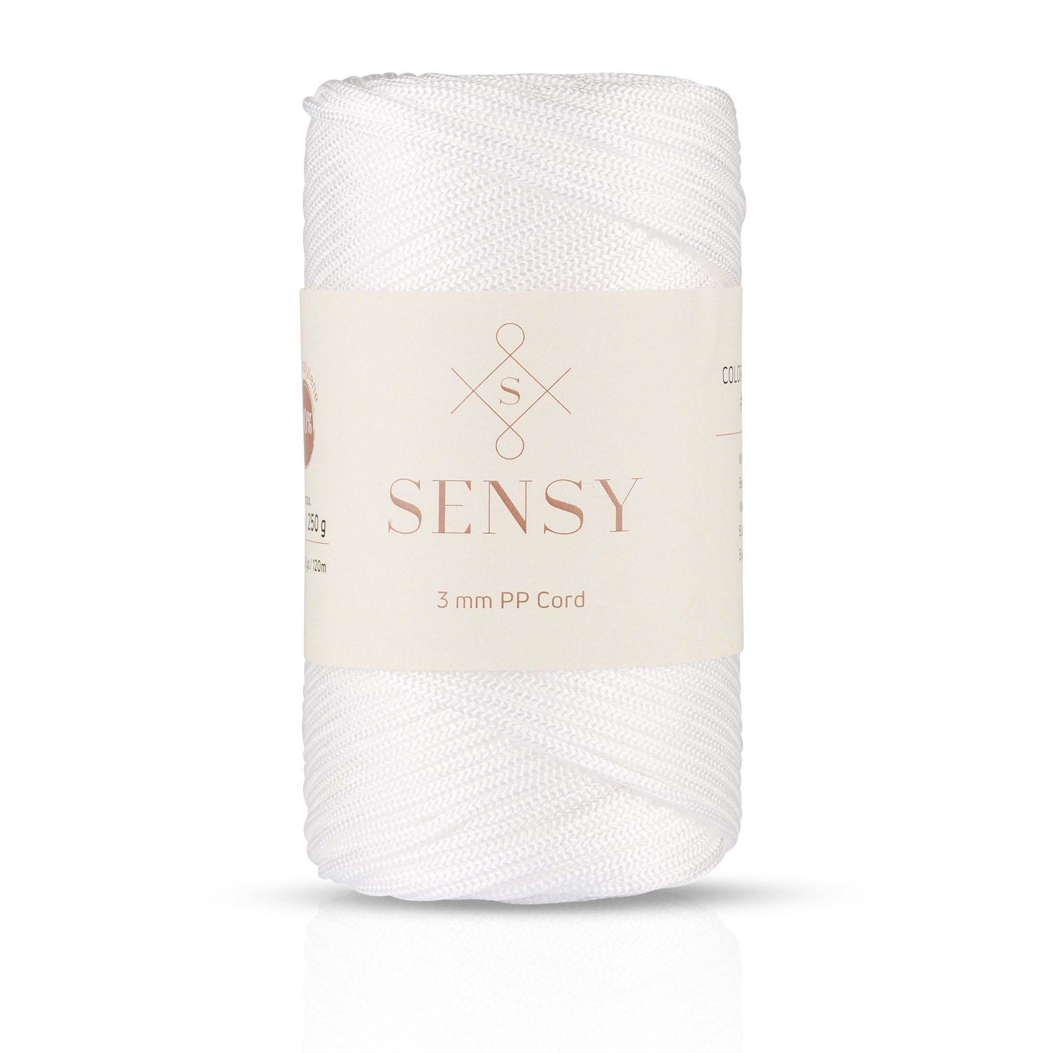 Sensy – Engroshandel Håndværk forsyninger – Sensy Premium 3 mm - 120 meter 100% polypropylen makramé snor44
