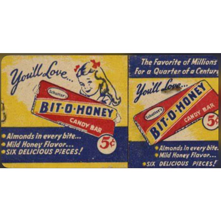 O'Shea's Candies Sweet Shop - Wholesale Taffy - Nostalgic 1924 Original Bit O Honey 🍯 🐝 1/2# Flaire Bag