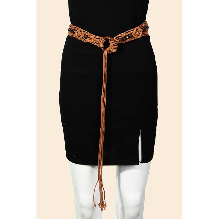 Dress Black Rope Belt With Tassels Fashion Women Braided Tassel