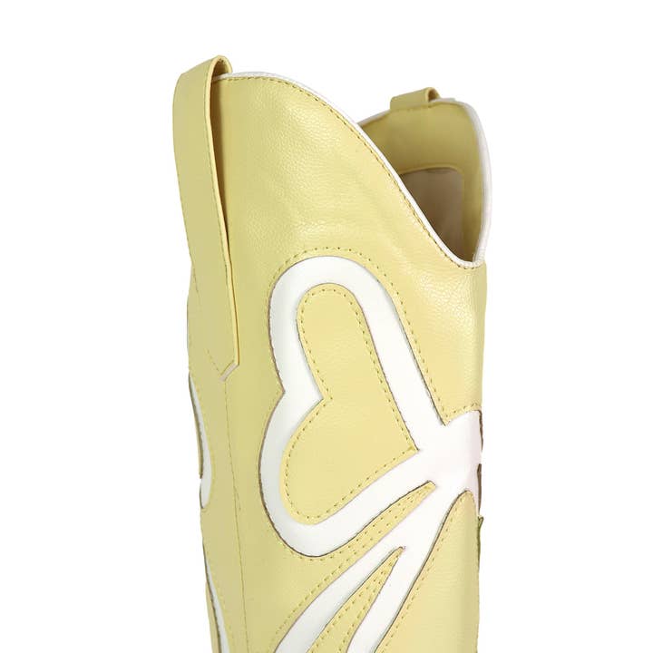 TRUETT-1 WESTERN COWBOY BOOTIE W/ BOW DETAIL BUTTER for wholesale on Faire3