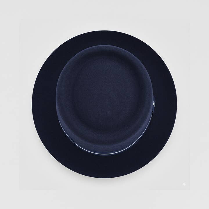 Elegancia Tropical Genuine Panama Hats - Wholesale Fedora - Unisex - Bebop - Pork Pie Style Wool Hat in Blue1