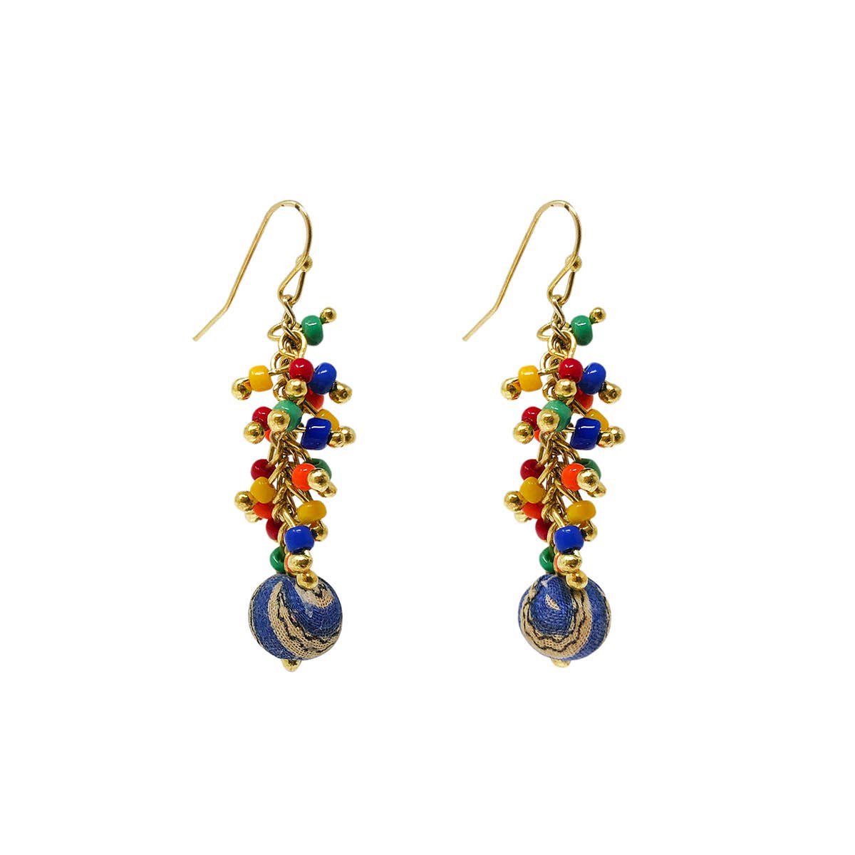 WorldFinds - Wholesale Dangle Earrings - Confetti Kantha Cluster Earrings2