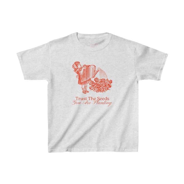 Sunday Violets - Wholesale Screen Printed T-Shirt - Women's - Trust the Seeds Baby Tee3