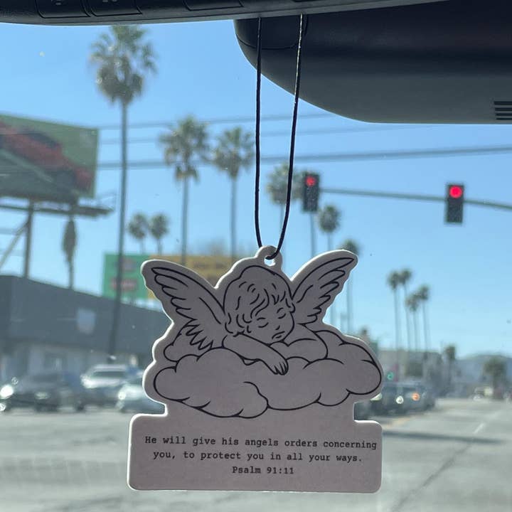 Sunday Grace Studio - Wholesale Car Freshener - Unisex - Psalm 91:11 Angel Christian Car Air Freshener Cherry Scent2