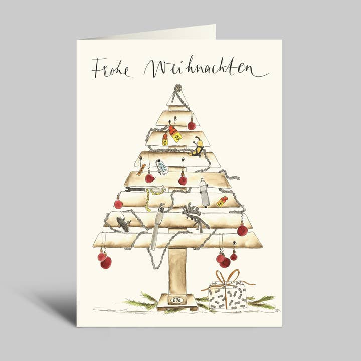 Annelis Art - Wholesale Christmas Card - Christmas card | Bicycle Christmas tree | Folding card