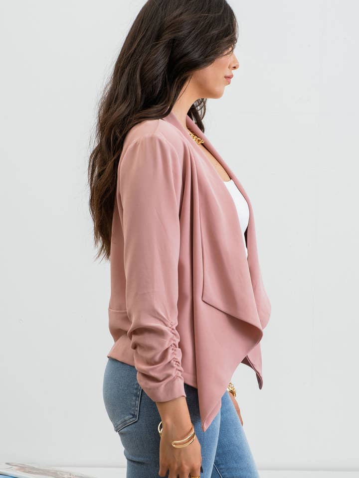 Blu Pepper - Vente Blazer – femme - Blazer à manches 3/4 froncées17