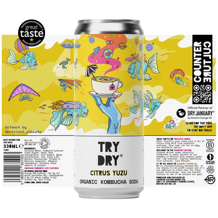 Counter Culture - Citrus Yuzu Organic Kombucha Soda 330ml for wholesale by Counter Culture Drinks