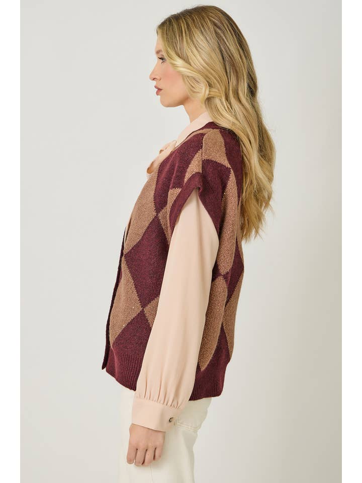 Mystree - Wholesale Sweater Vest - Women's - 61140 Argyle Sweater Vest12