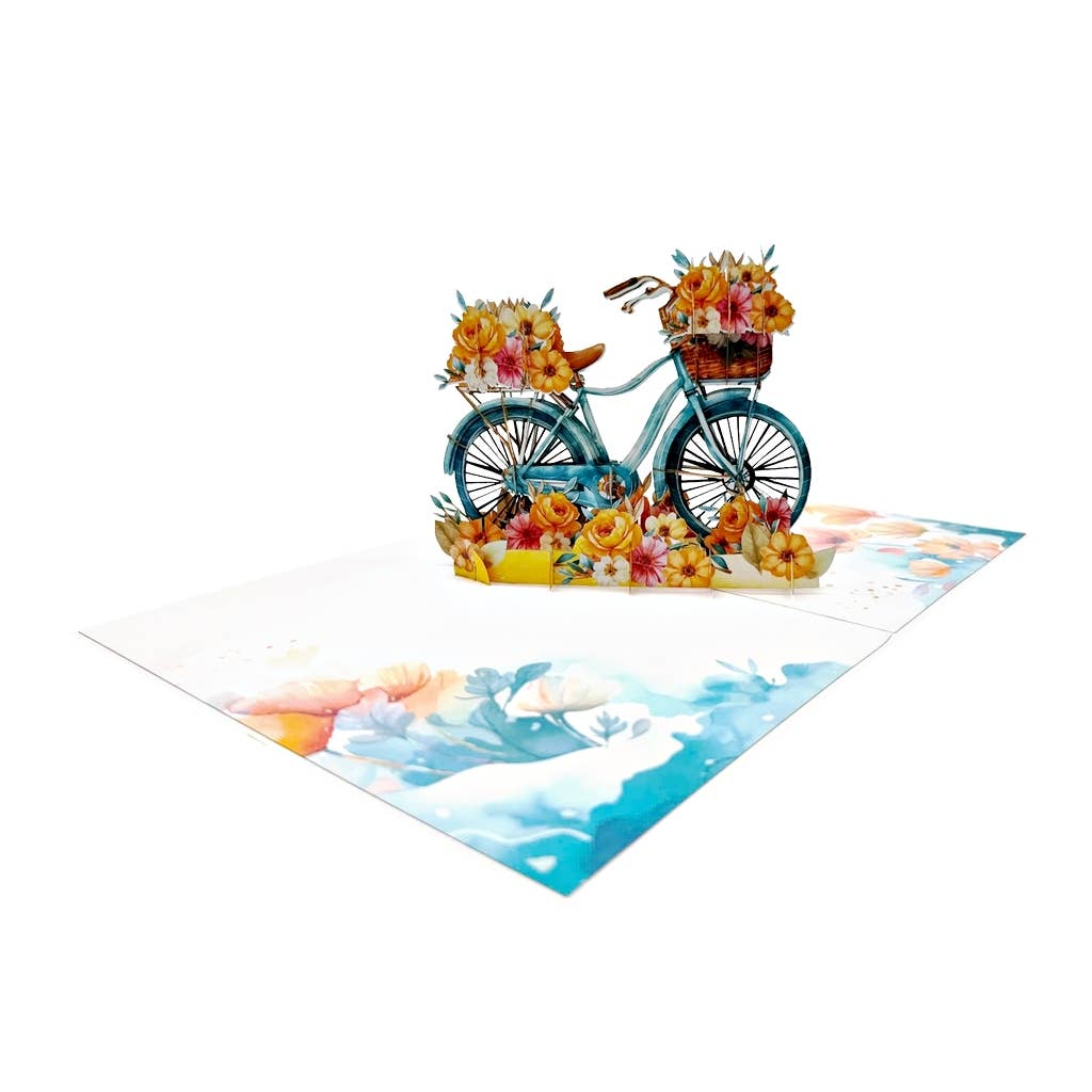 Wonder Paper Art - Wholesale Everyday Greeting Card - 
Flower Bike Pop-Up Card – 3D Bicycle2