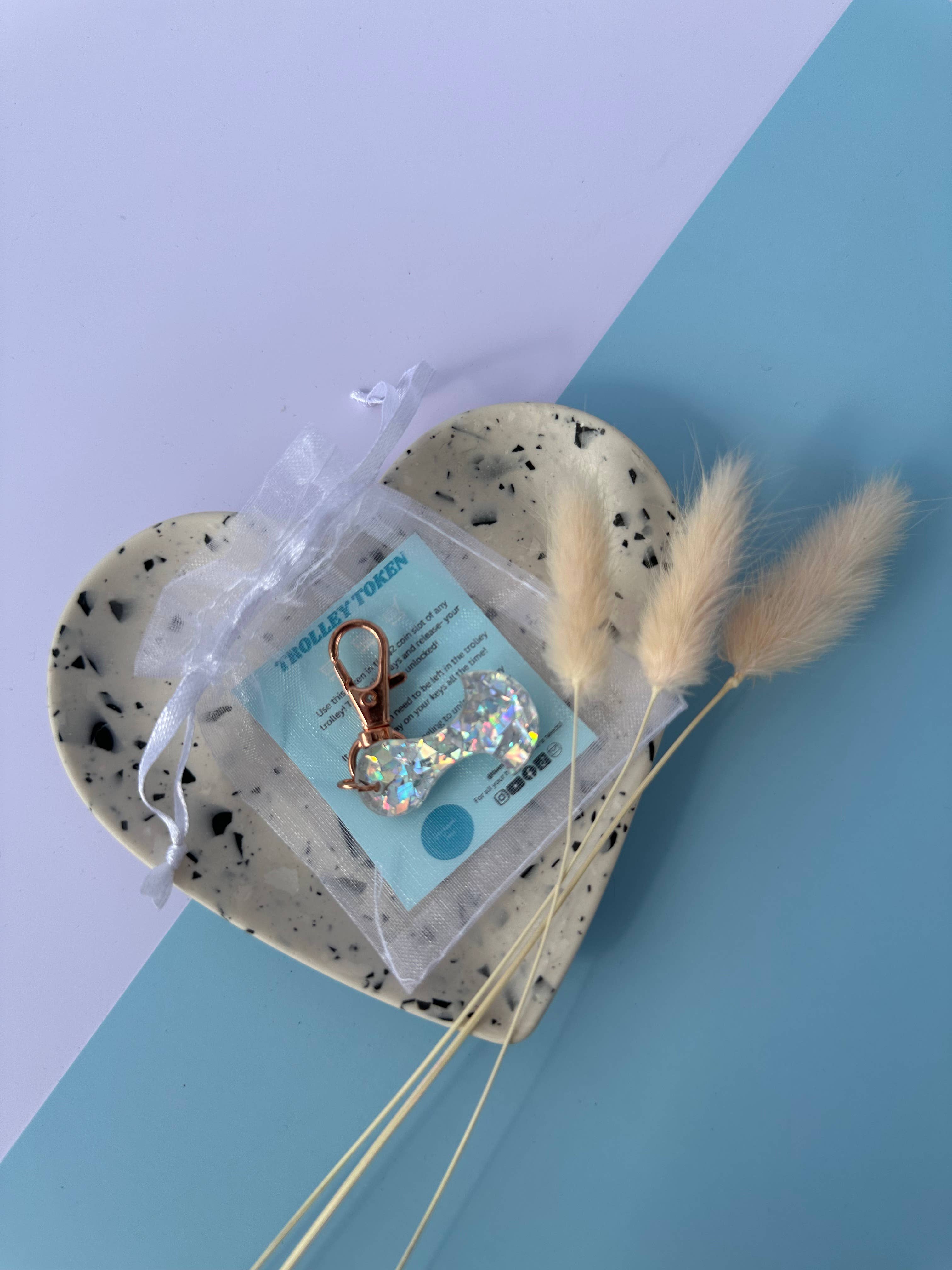 Handmade Jems - Wholesale Keychain - Women's - Rose Gold Glitter Trolley Token0