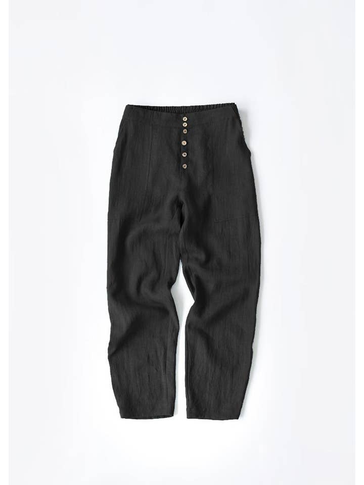 Chicto - Vente Pantalon – femme - Pantalon décontracté ample en coton et lin
