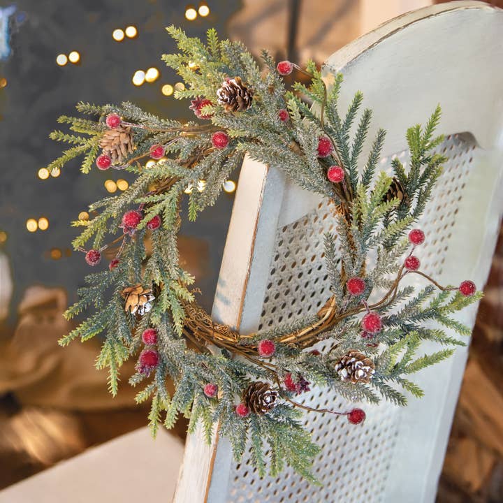 Col House Designs - Wholesale Wreath - Mountain Pine with Berries Wreath 12 Inch
