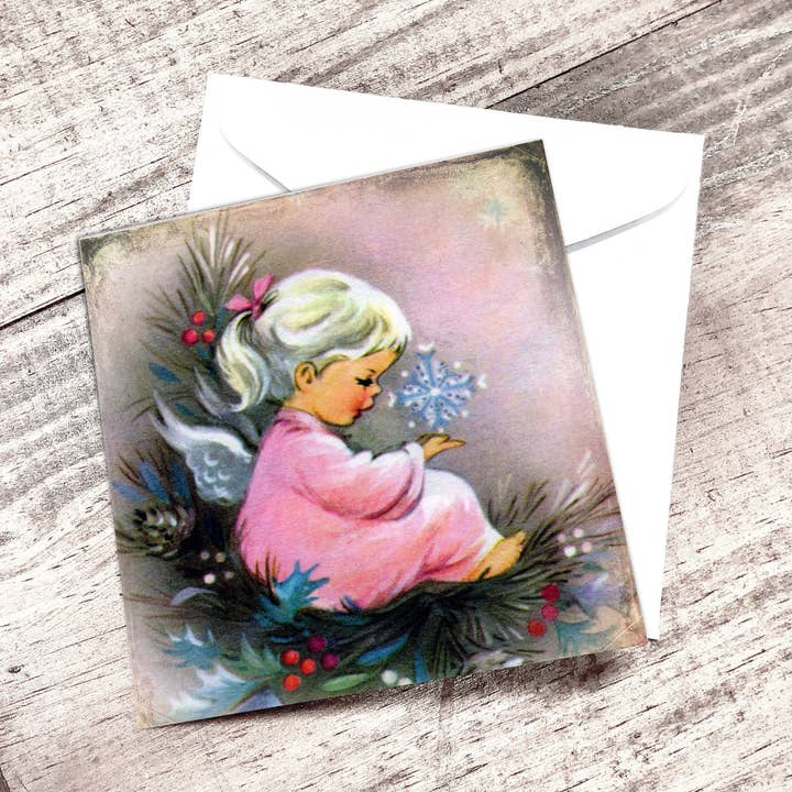 Mini carte Ange de Noël pour la vente par Yesterday's Best
