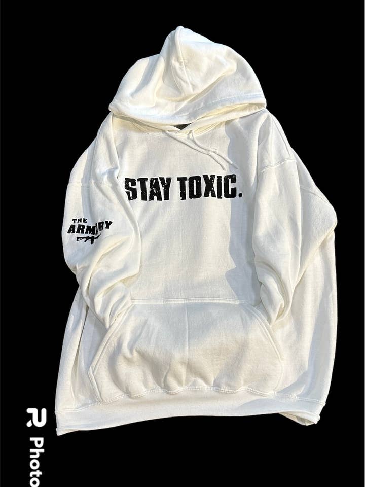 Stay Toxic (White) Hoodie for wholesale by The Armory