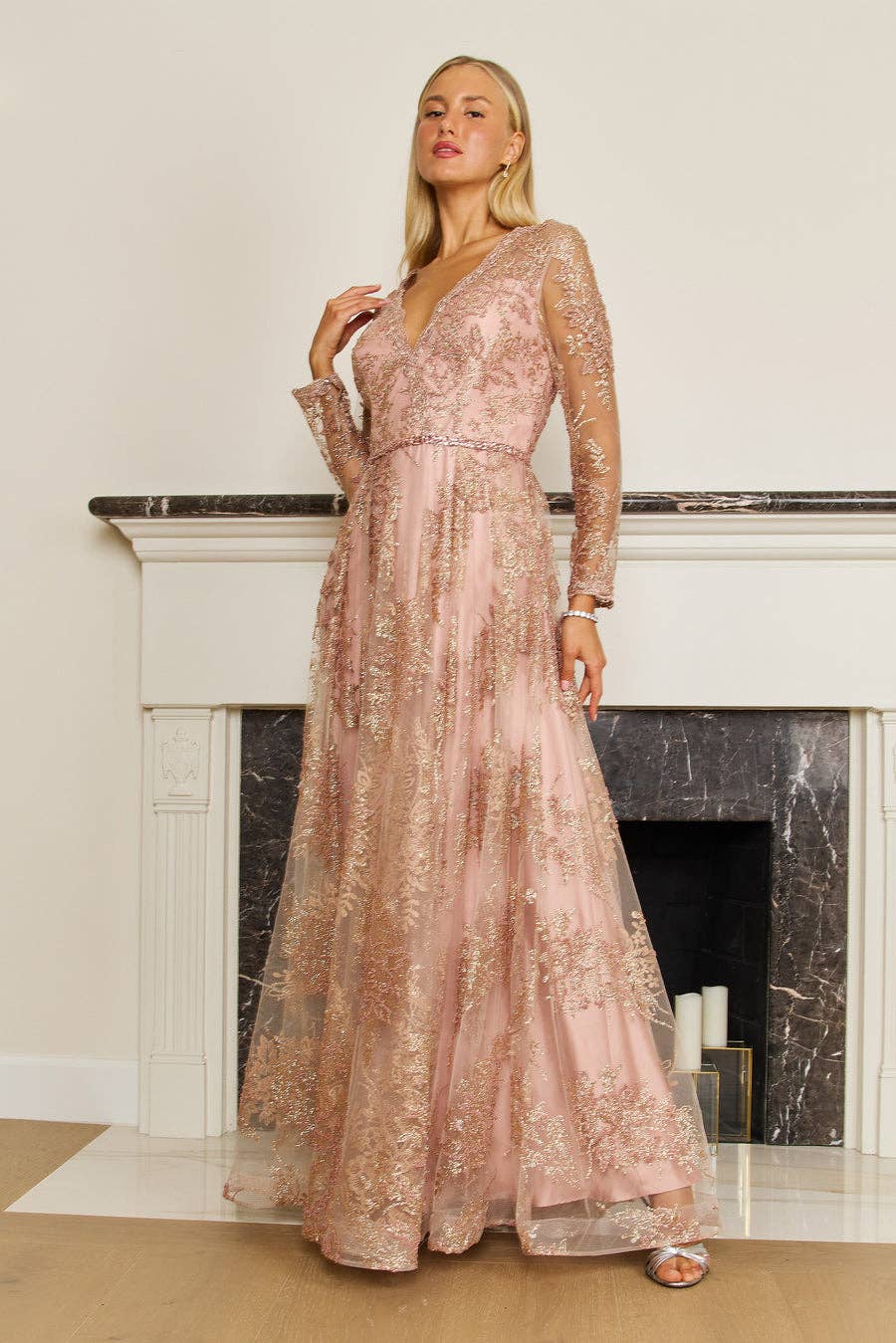 Kos Couture - Wholesale Formele jurk - Dames - Avondjurk met Lange Mouwen1