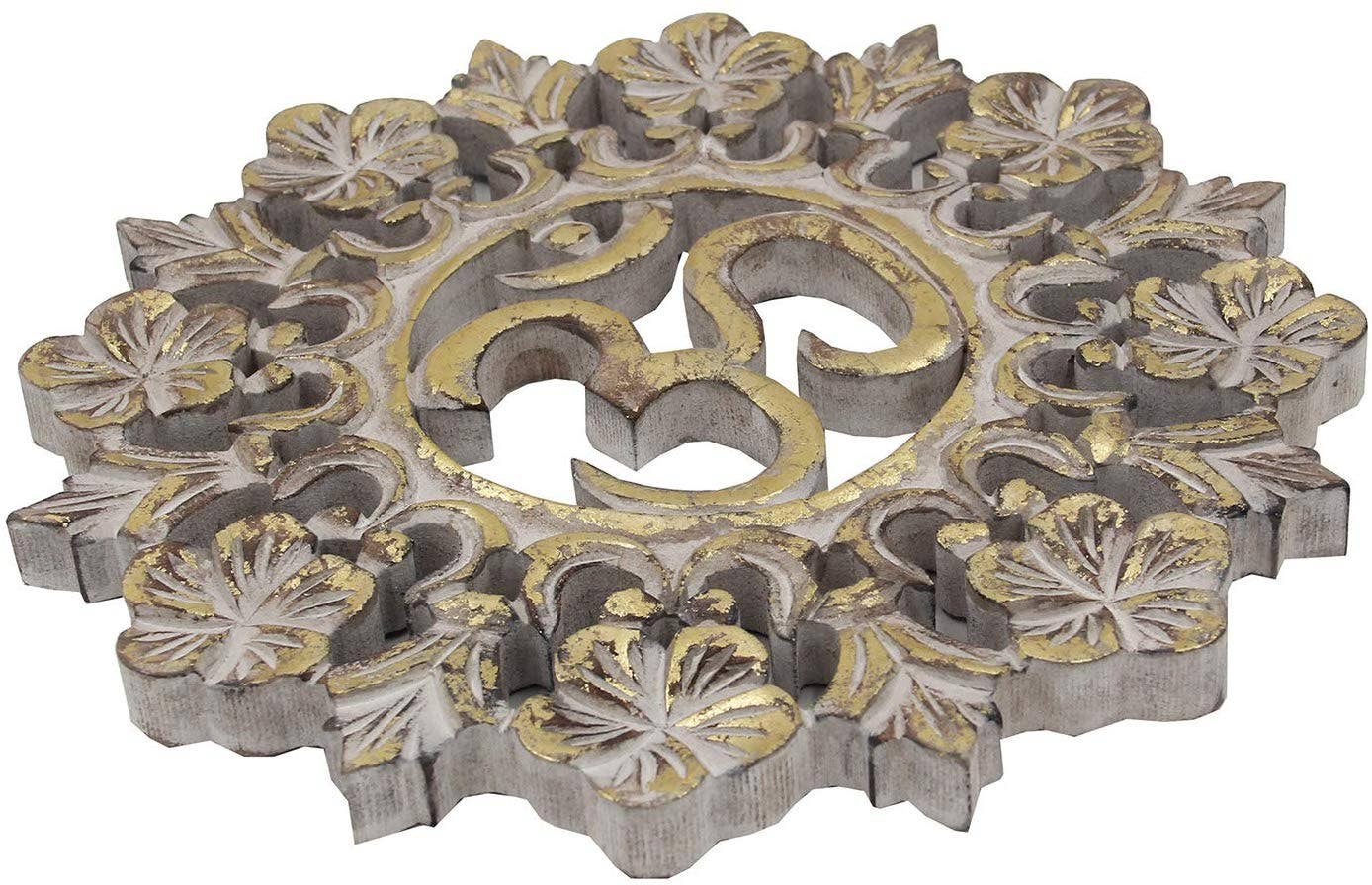 Lungta Imports - Wholesale Wall Accent - Handcrafted Wooden Om Wall Decor Hanging Art (OM Gold)1