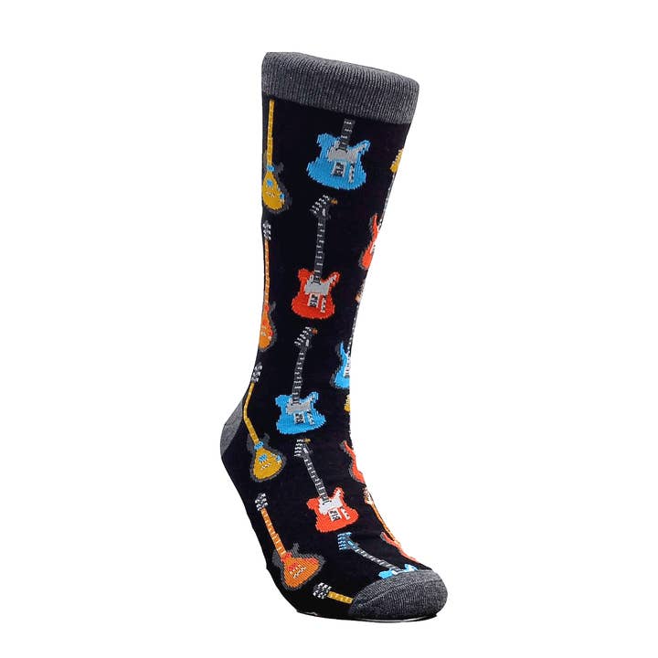 Chaussettes à motif de guitare électrique de la marque Sock Panda pour la vente par Sock Panda