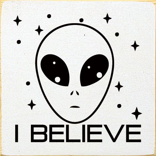 SAWDUST CITY – wholesale Sign – I believe (Alien) Sawdust City Wood Sign7