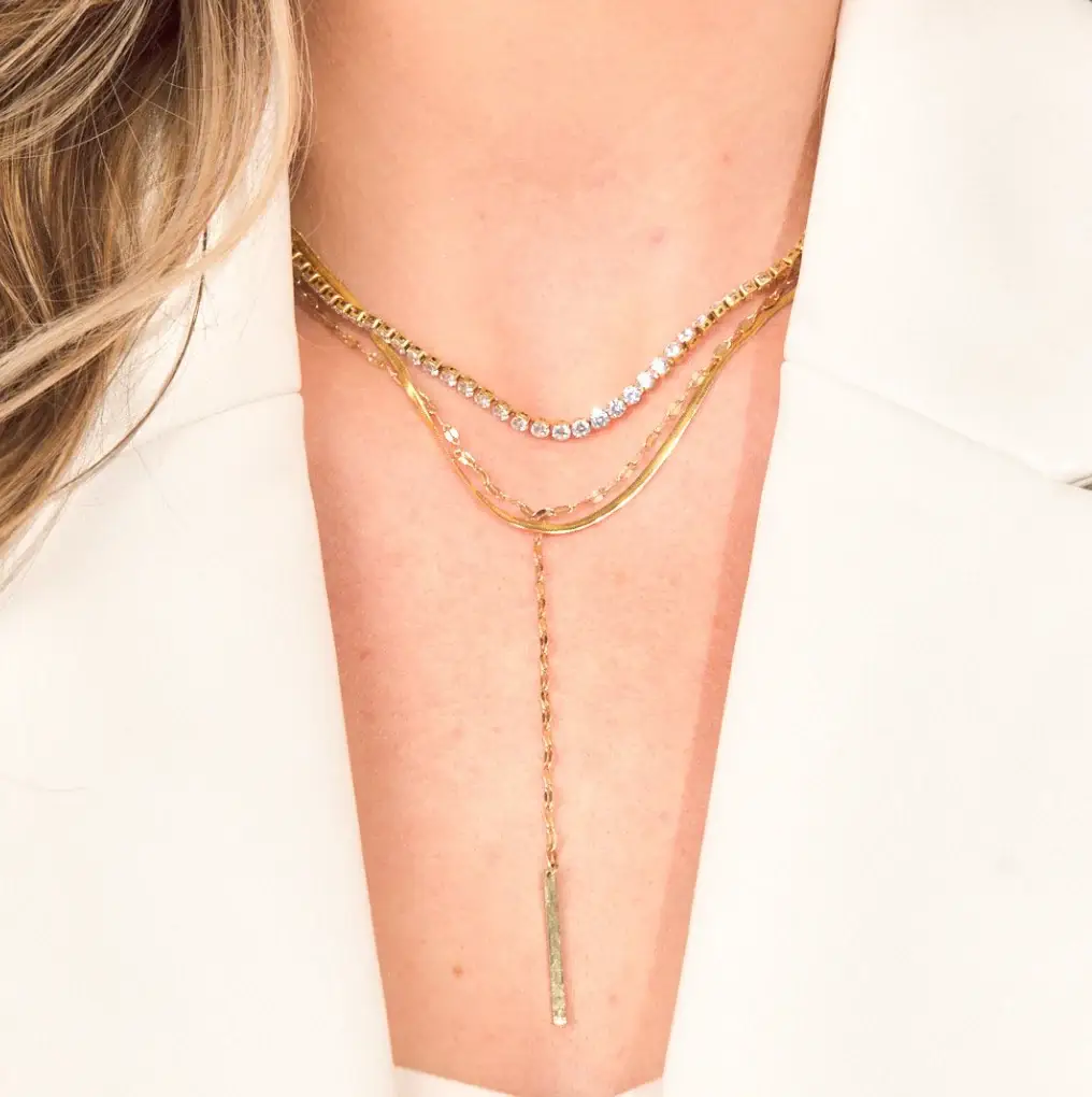 Nikki Smith Designs - Wholesale Link & Chain Necklace - Stella Shimmer Necklace-Gold1