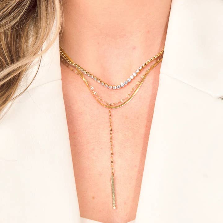 Nikki Smith Designs - Wholesale Link & Chain Necklace - Stella Shimmer Necklace-Gold1