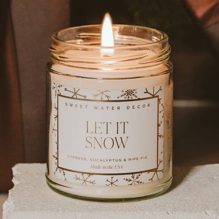 *NEW* Let It Snow 9 oz Soy Candle - Christmas Decor & Gifts and other Purchase Wholesale non snow pants. Free Returns & Net 60 Terms on Faire trending on Faire.