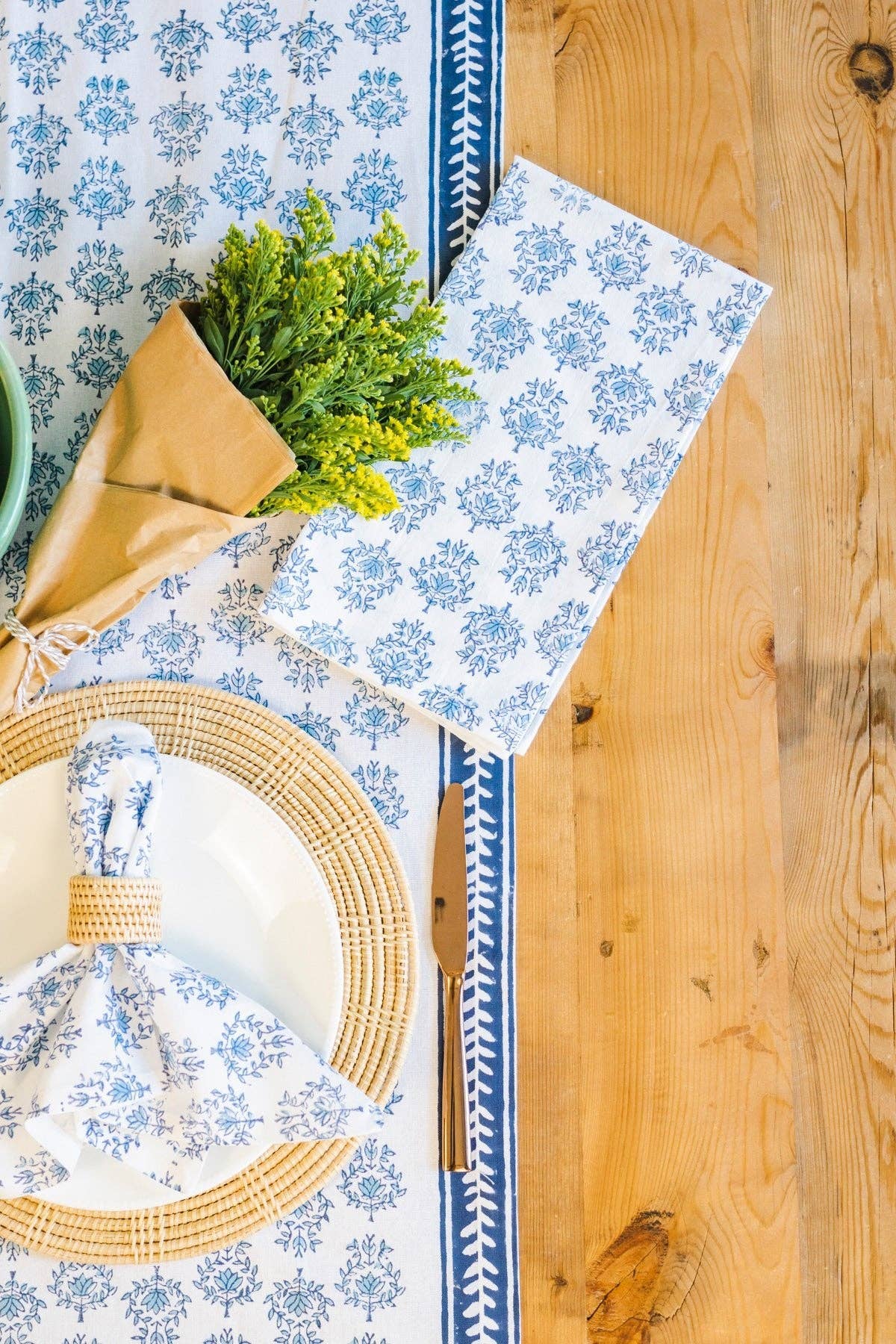 Mended - Wholesale Table Runner - Table Runner - Lotus, Uniform Blue & Navy2