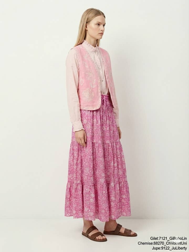 Mimi & Gogo - Wholesale Skirt - Women's - Floral print skirt in cotton voile6