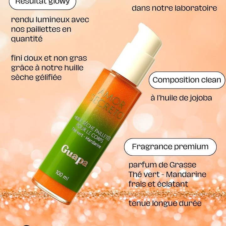 S2Z DISTRIBUTION P/O GUAPA - Wholesale Bath/Body Oil - Shimmering dry body oil – Green tea/mandarin2