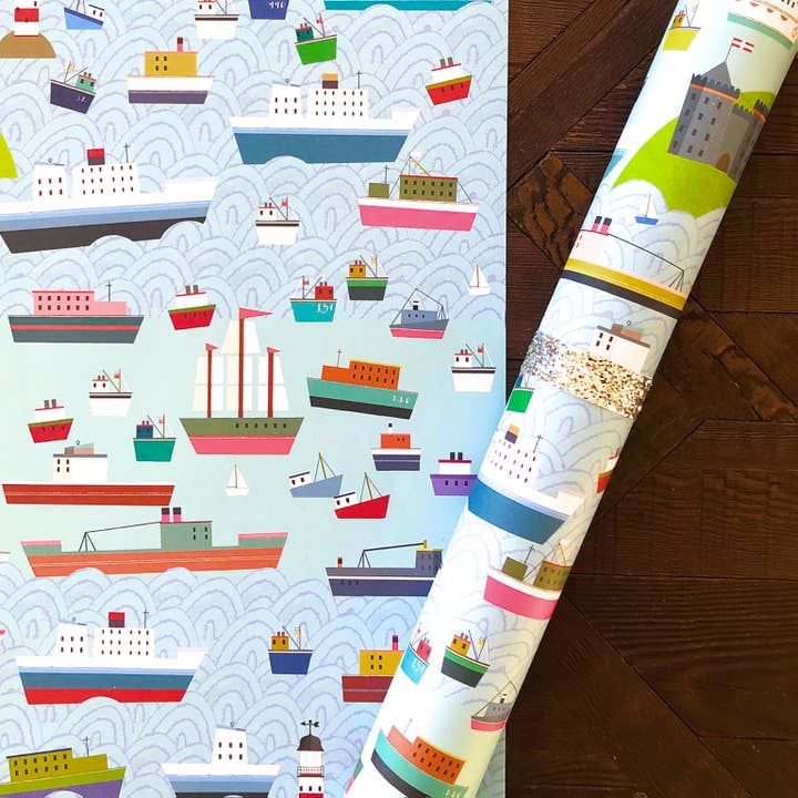 WP123 Boats Gift Wrapping Paper for wholesale by Kali Stileman Publishing