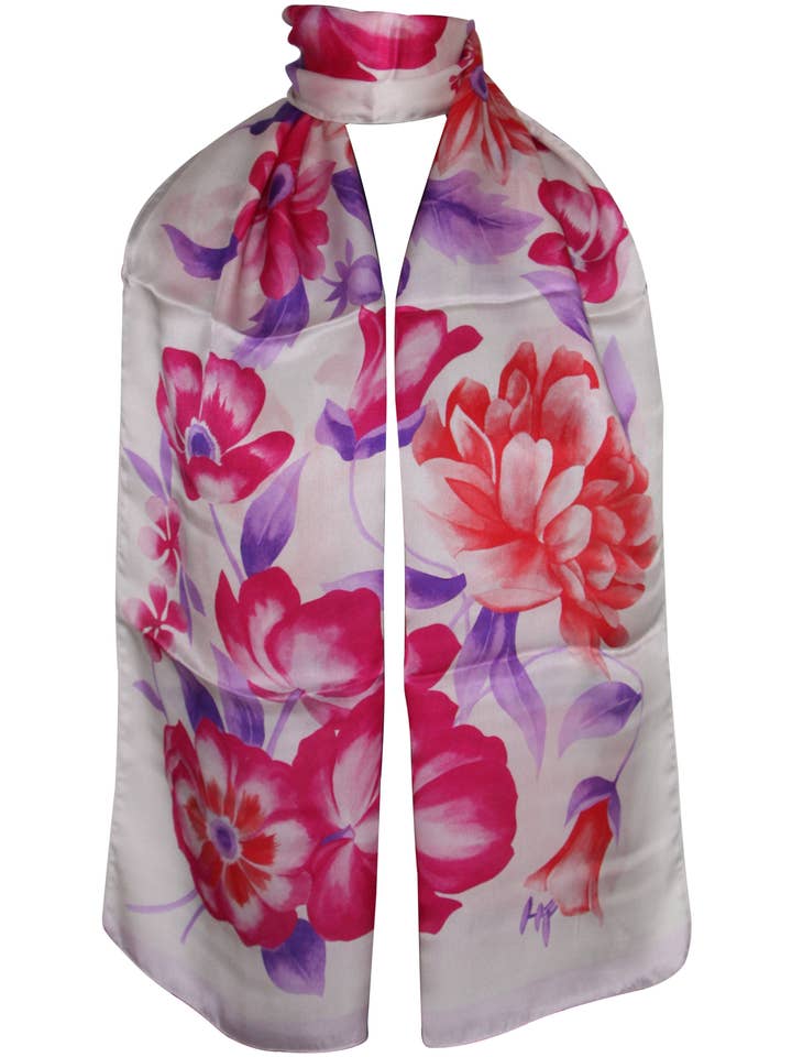 100% Satin Silk Stole 12Mm Design 57703 Var 2 for wholesale by tessago