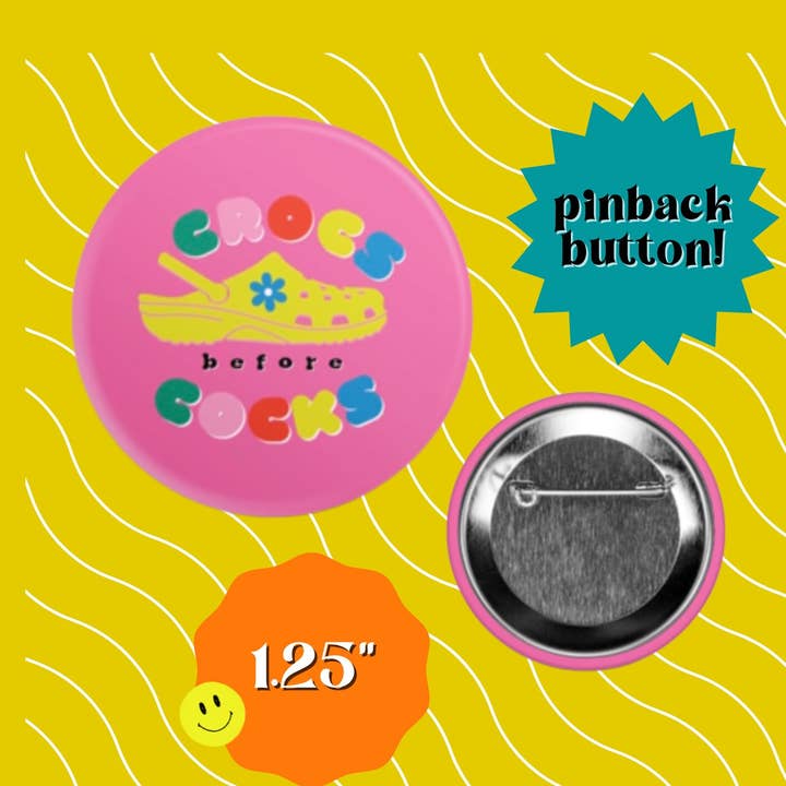 Croc Button | Crocs Button | Flair Pin | Funny Button | Croc Girl Summer | Feminist Feminism | Flair | Croc Gifts for wholesale by Facing the Sunshine Stationery + Design