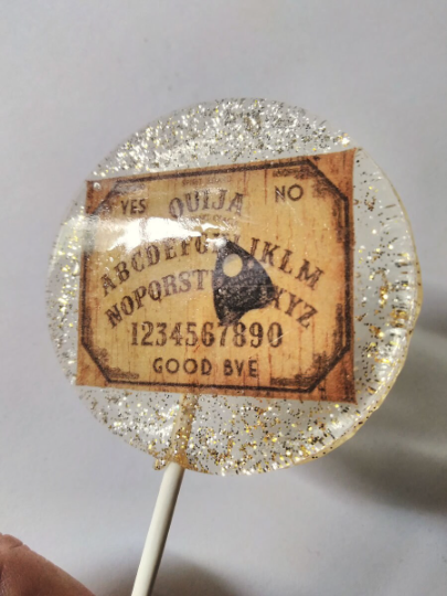 Homespun Parties - Wholesale Lollipop - Halloween Ouija Board Lollipops w/Edible Glitter1