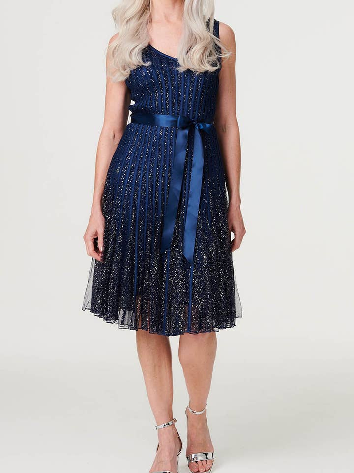 Metallic Semi Sheer Skater Dress for wholesale by Stellalondon