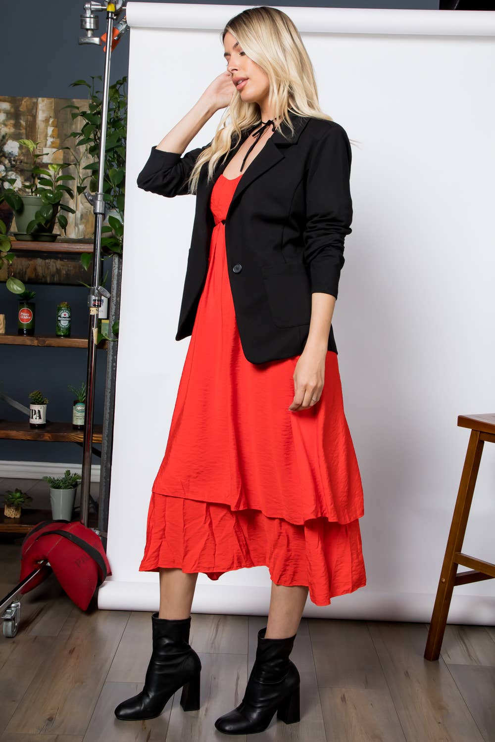 26 International - Wholesale Blazer - Women's - Ponte One Button Front /w Patch Pocket Blazer7