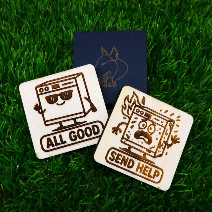 Aimant réversible en bois pour lave-vaisselle propre/sale, décoration intérieure pour la vente par Herbs&Belles