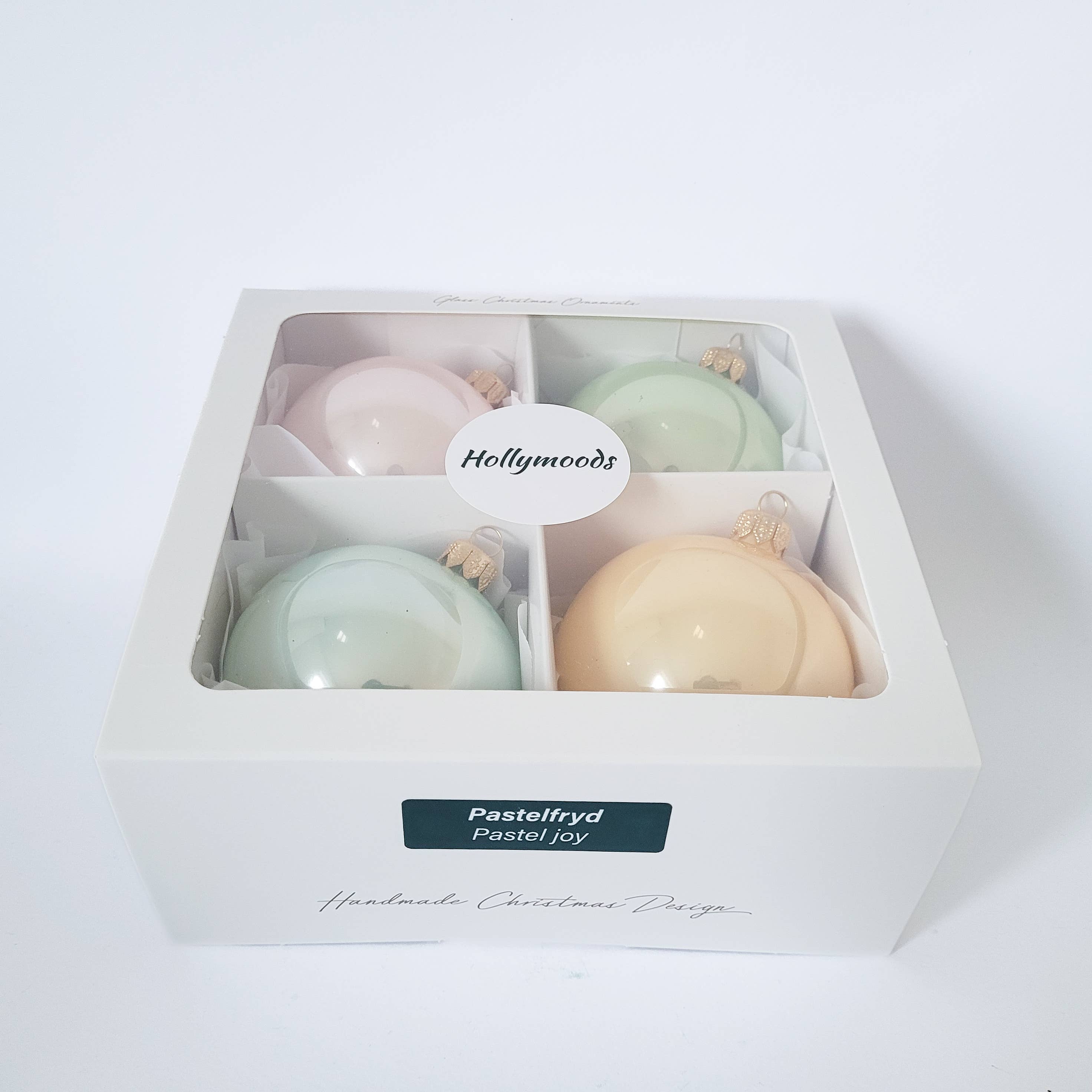 Hollymoods - Wholesale Ornament set - Pastel Joy - set of four Christmas baubles1