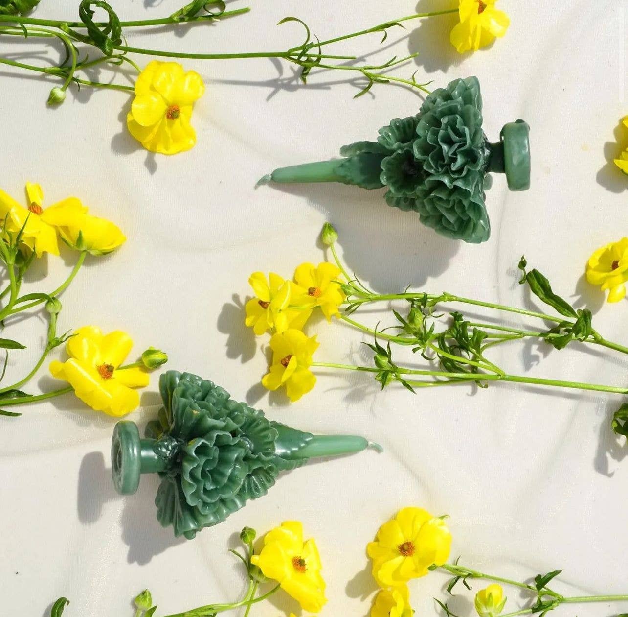 Moderno Decor - Decorative Floral Candles - Wholesale Tapered Candle/Candlestick - Jade Handmade with Beeswax Floral Taper Candle Oaxaca art6