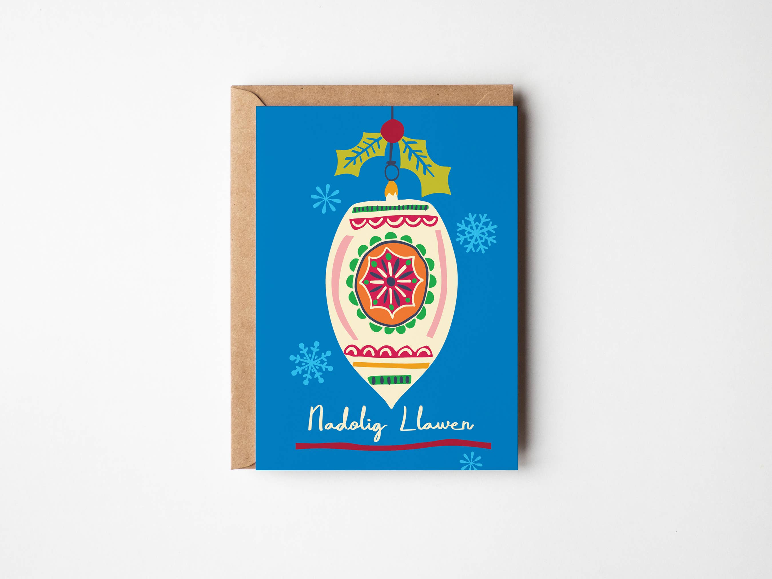 Designs by flo - Wholesale Christmas card - Nadolig Llawen/Merry Christmas bauble