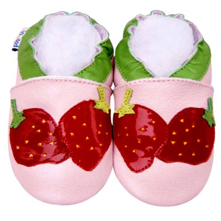 Jinwood SoftSole Zapato de Regalo para Bebé Niña de Cuero Fresa 0-2 Años para venta al por mayor de Jinwood