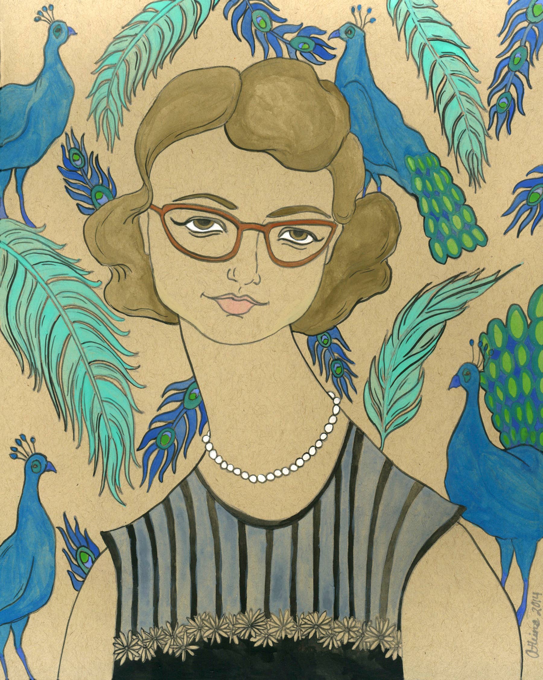 Amanda Laurel Atkins Art + Illustration - Wholesale Art Print - Flannery O-Connor Signed Print0