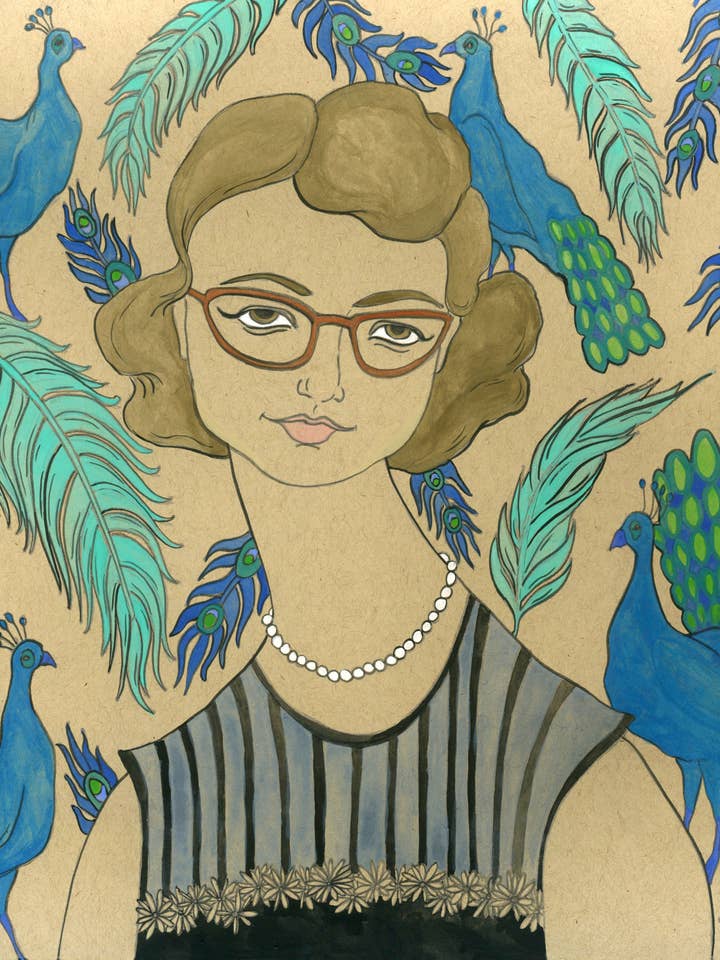 Flannery O-Connor Signed Print for wholesale by Amanda Laurel Atkins Art + Illustration