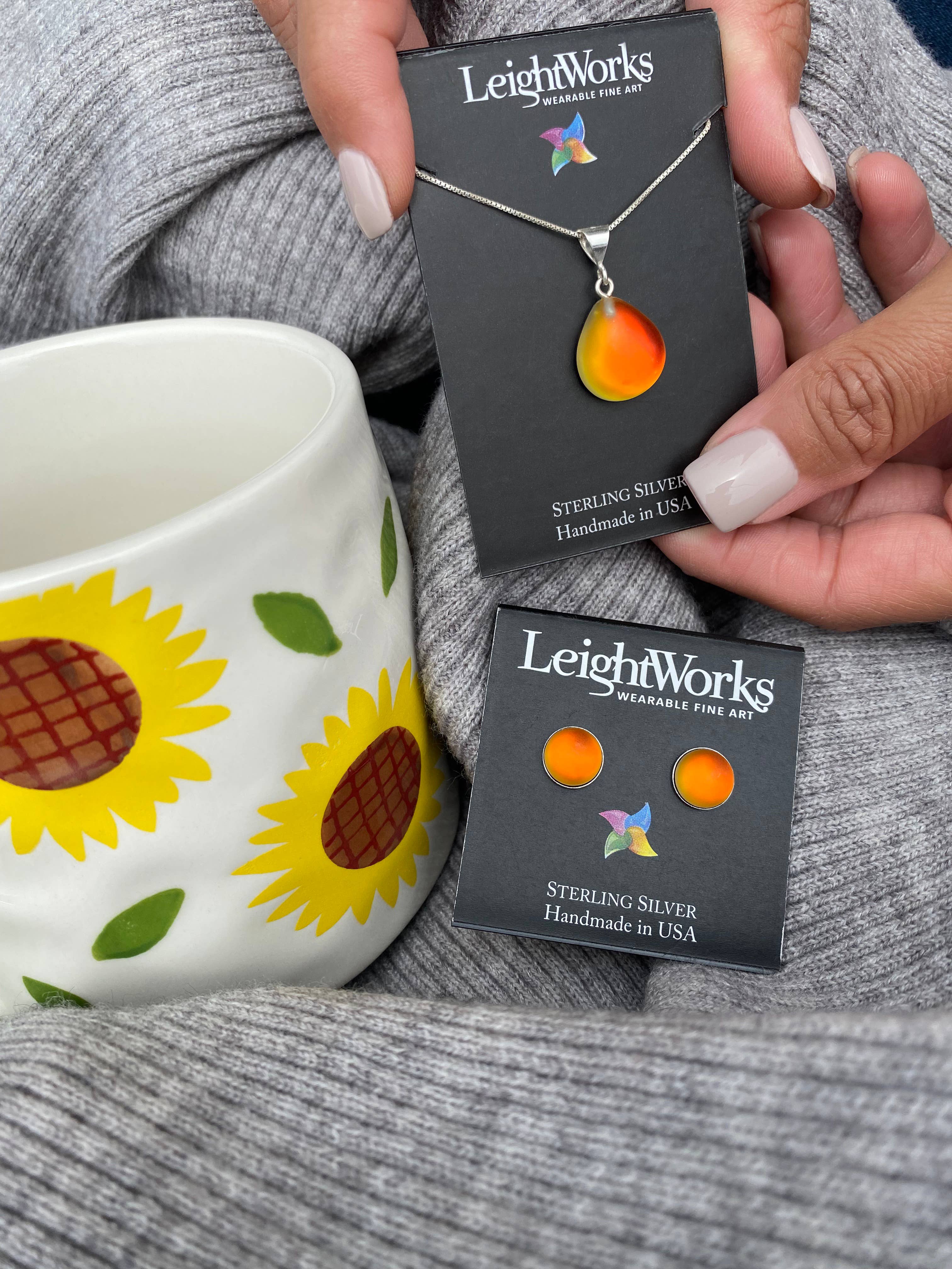 LeightWorks - Wholesale Pendant/Charm Necklace - X-Small Drop Pendant Sterling Silver CrystalJewelry Necklace17